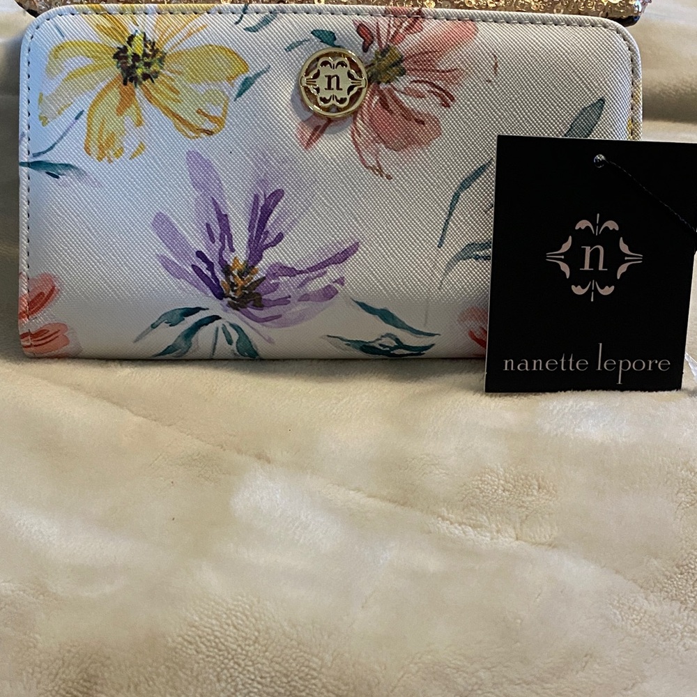 Nanette Lepore Floral Wallet - White and Multicolor w/ your choice of jewelry!!